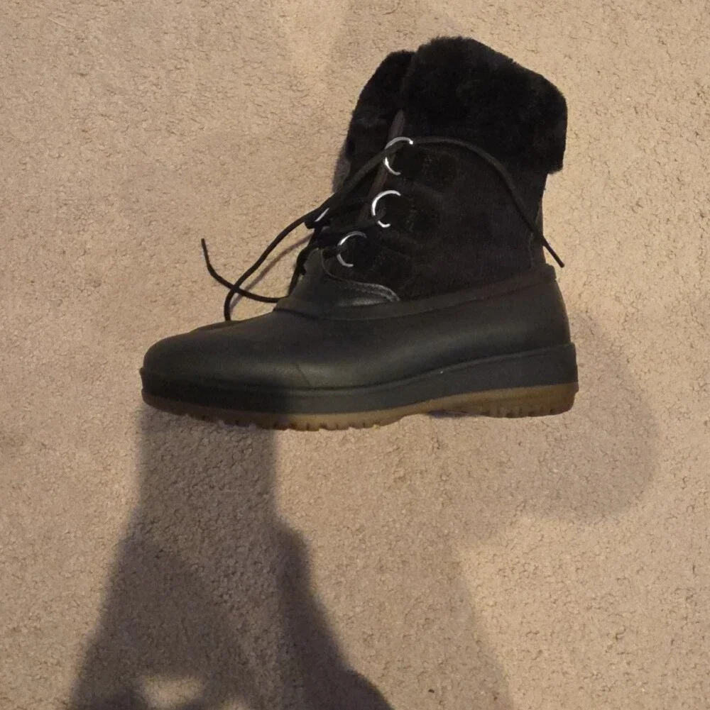 Sperey Black Faux-Fur Lined Women's Winter Boots